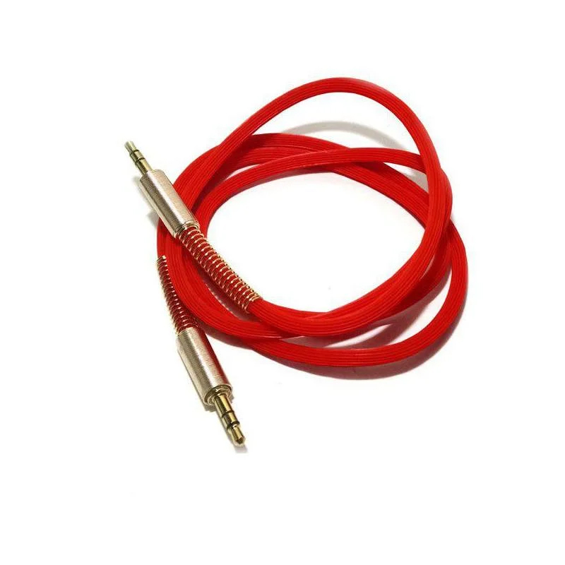 Аудіо-кабель Silicone spring AUX 3.5 мм 1.5 метра red