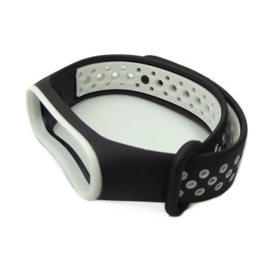 Ремінець для Xiaomi Mi Band 3, 4 Nike design black-white Ремінець для Xiaomi Mi Band 3, 4 Nike design black-white