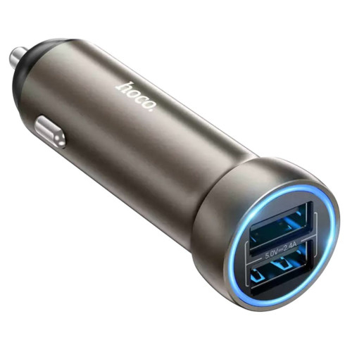Автомобільний зарядний пристрій Hoco Z54 2USB-A, 2.4A gray Автомобільний зарядний пристрій Hoco Z54 2USB-A, 2.4A gray