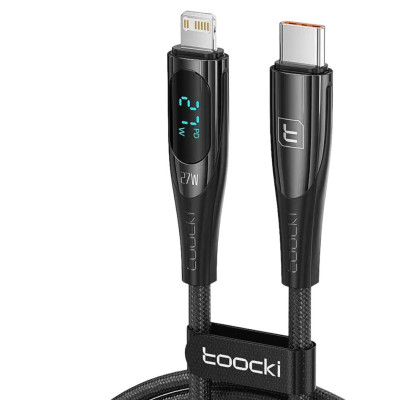 USB кабель Toocki Type-C на Lightning TQ-X34 LCD, PD 27W black USB кабель Toocki Type-C на Lightning TQ-X34 LCD, PD 27W black